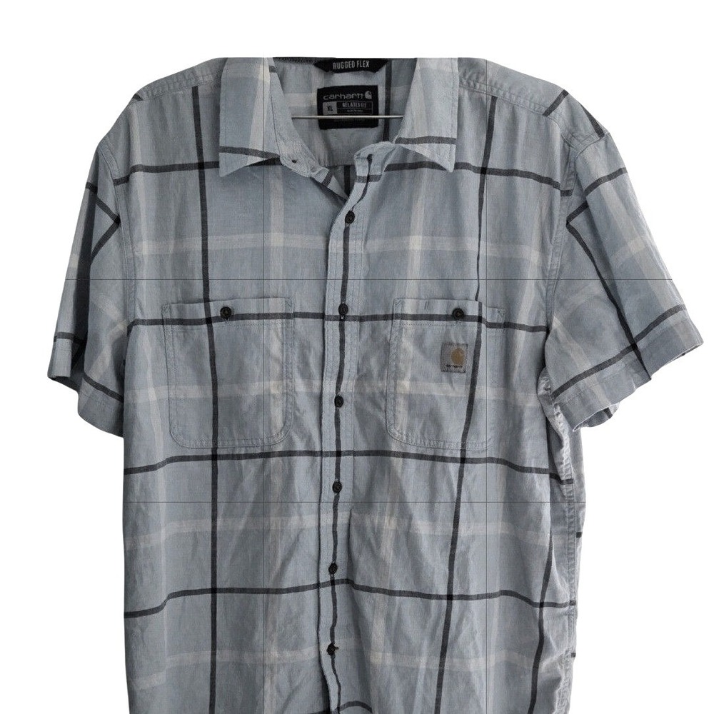Carhartt Rugged Flex Plaid Shirt XL Relaxed Fit Men's Button Down